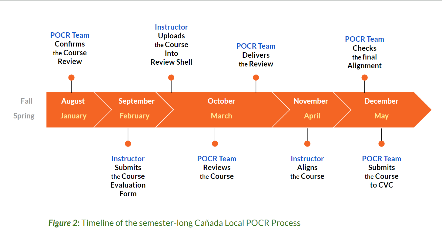 timeline of the semester long POCR process