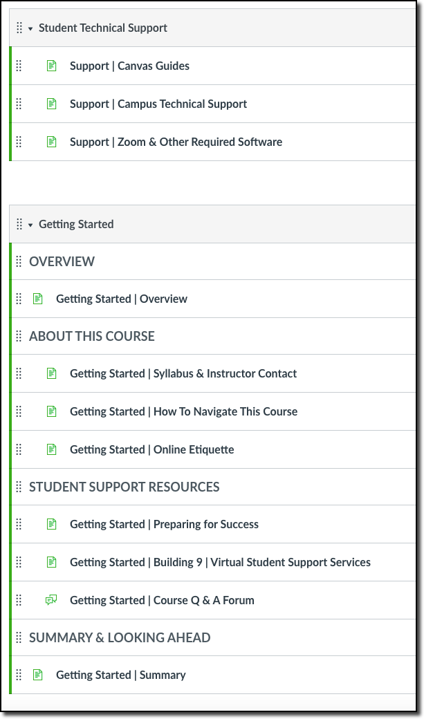 getting started module overview